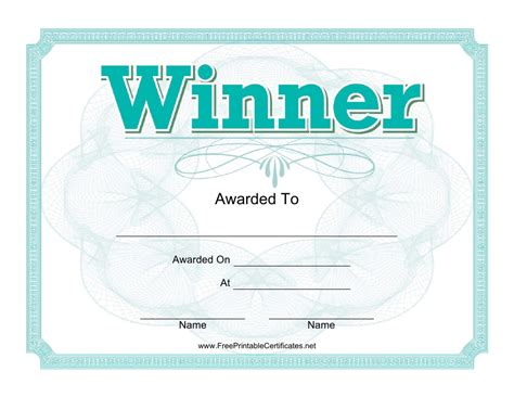 winner certificate template pdf