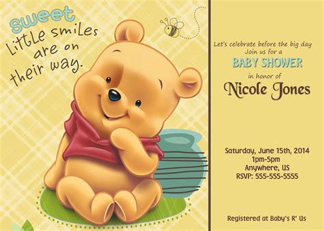 Winnie The Pooh Design for Your Baby Shower Invitations DolanPedia
