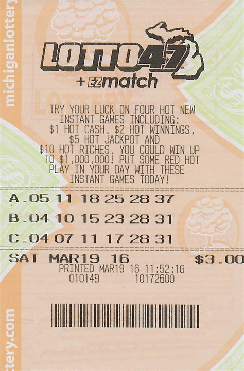 winning lotto 47 numbers for michigan