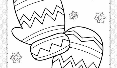Gloves Coloring Page - Winter Gloves Drawing Transparent PNG