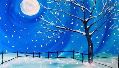Winter Painting Ideas Step By Step