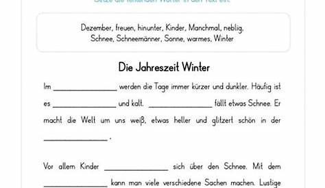 Diktat zum Winter | Wörter mit e, Deutsch unterricht und Deutsch lernen