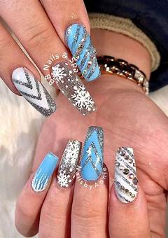 Winter Themed Acrylic Nails: Embrace The Cold With Style
