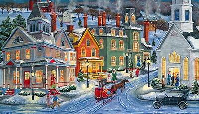 Winter Town Painting Ideas
