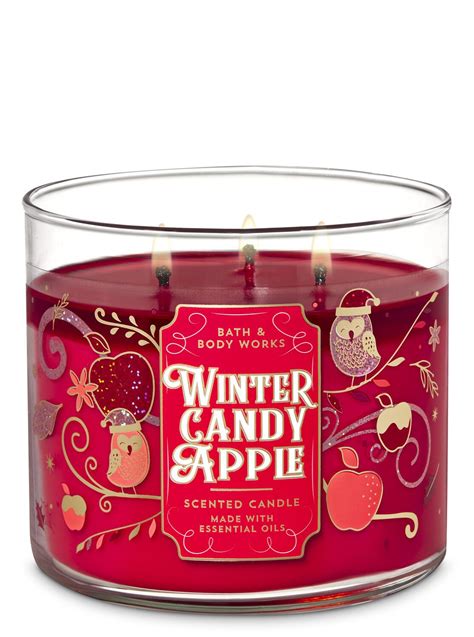 winter candy apple candle