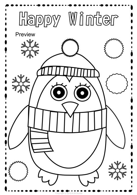 winter season coloring page (1) Crafts and Worksheets for Preschool