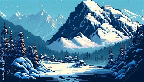 Winter Landscape Pixel Art
