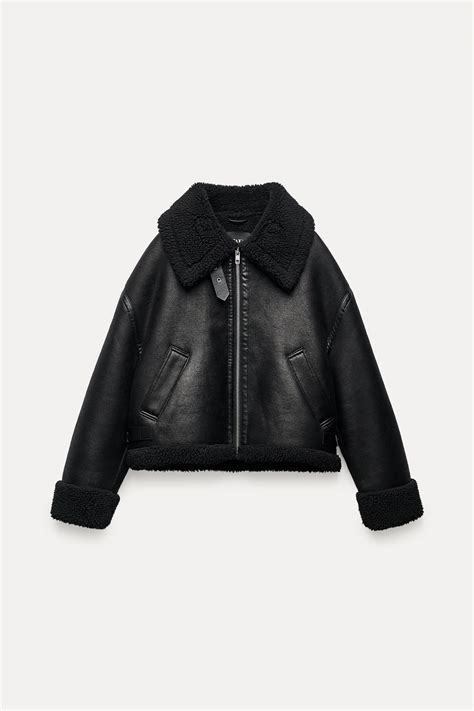 Winter Leather Jacket Zara