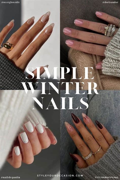 Winter Nails Simple Long