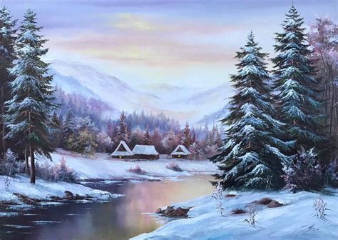 Winter Painting On Canvas