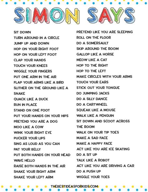 Winter Simon Says Printable