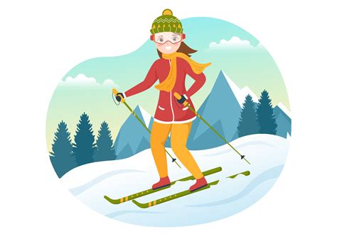 Winter Ski Illustration