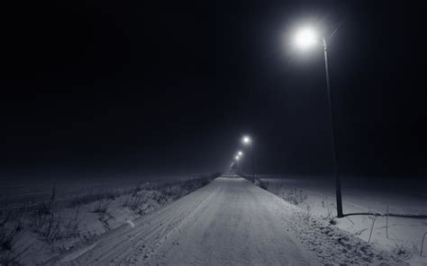 Winter Snow Night Time Empty Road Mysteries Unveiled