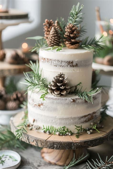 Winter Wedding Cake Table Decorations