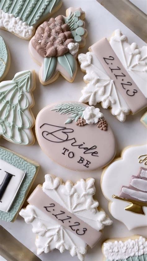 Winter Wedding Custom Cookies