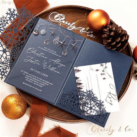 Winter Wedding Invitations Blue