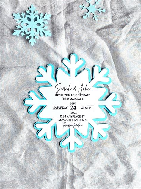 Winter Wedding Invitations Snowflake