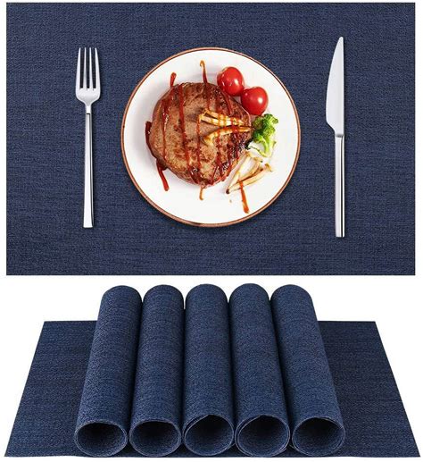 Wipeable Navy Placemats