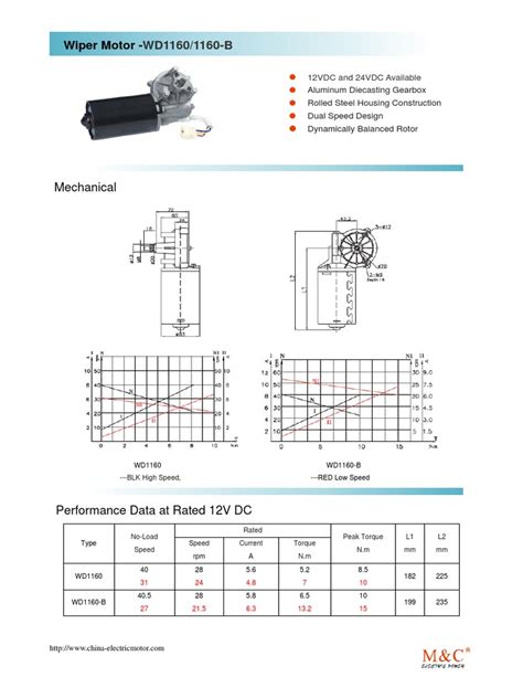 Wiper Motor Datasheet