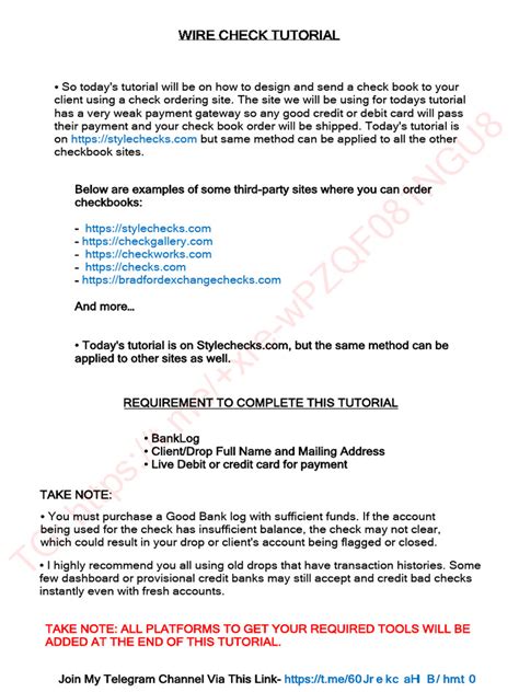 Wire Check Tutorial Pdf