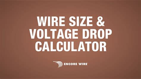 Wire Size Calculator Voltage Drop