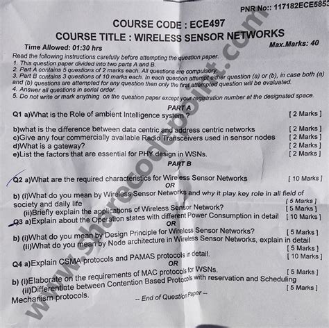 Wireless Sensor Network Question Paper
