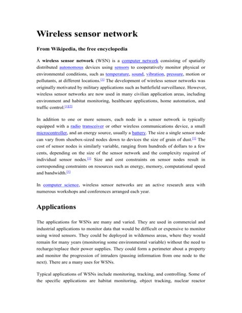 Wireless Sensor Network Wikipedia