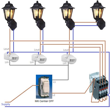 wiring diagram for outside light with pir uk