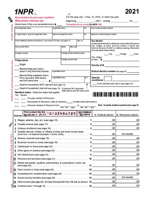 wisconsin form 1npr instructions 2022