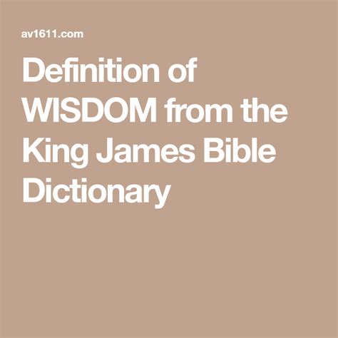 wisdom definition bible dictionary