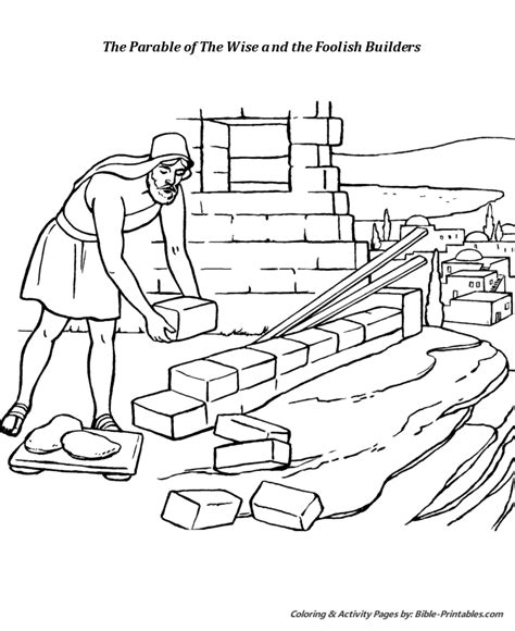 Wise And Foolish Builder Coloring Pages