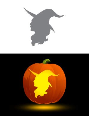 Witch Face Pumpkin Stencil Printable