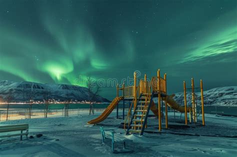 with snow aurora playing