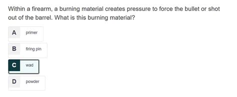 within a firearm a burning material
