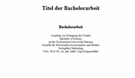Bachelorarbeit Zusammenfassung Nach Jedem Kapitel