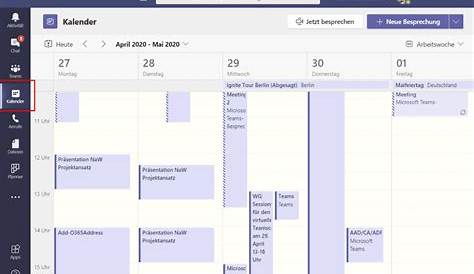Kalender für einzelne Teams in Microsoft Teams – Medien und Schule
