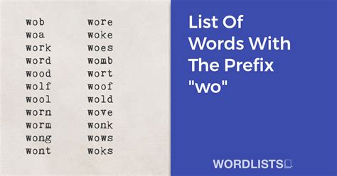 wo prefix meaning