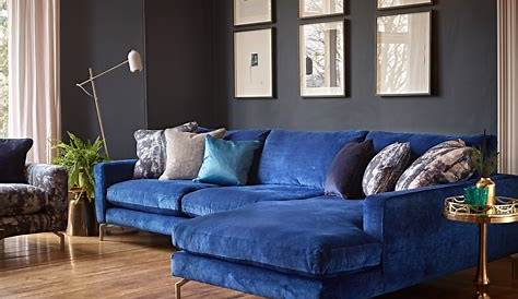 Wohnzimmer Blaues Sofa Modernes Und Stilvolles , Und Graues