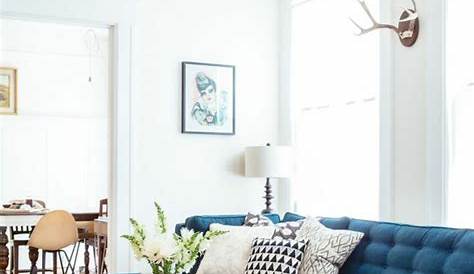 Wohnzimmer Ideen Blaues Sofa Blau, Blauer, Couch Blau Interior Wo....