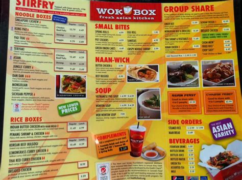 wok box menu