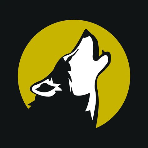 wolf howling at the moon logo