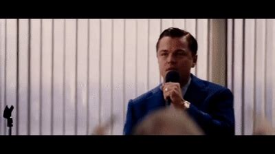 wolf of wall street i'm not leaving gif