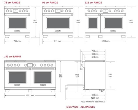 Wolf Range Cooker Dimensions