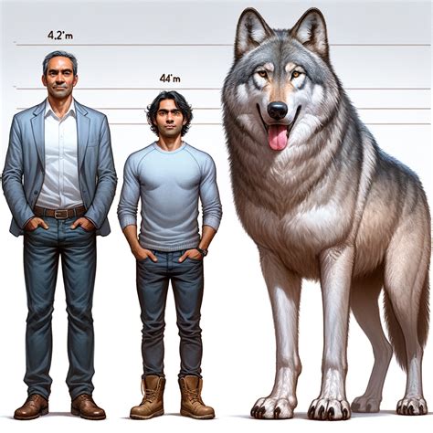 wolf standing next to human