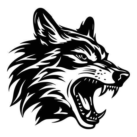 wolf svg black and white