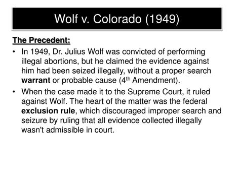 wolf vs colorado 1949