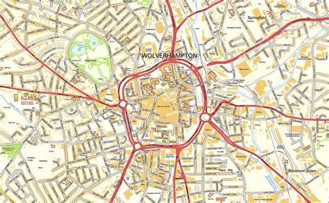 wolverhampton street map large