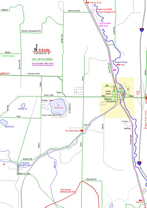 wolverine michigan map