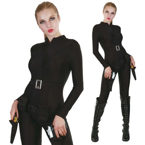 Secret Agent Women's Plus Size Costume Spy Jumpsuit