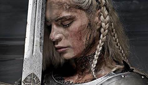 Vikings warriors nordic girl, scandinavian woman in helmet. Vector
